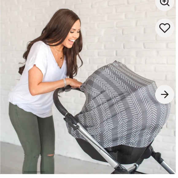 Copper Pearl Chevron Pattern 5 in 1 carseat nursing cover - Picture 2 of 6
